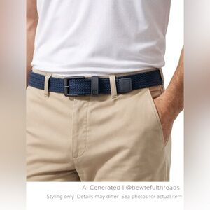 Fila Navy Braided Stretch Belt 36-38 Woven Elastic Golf Casual